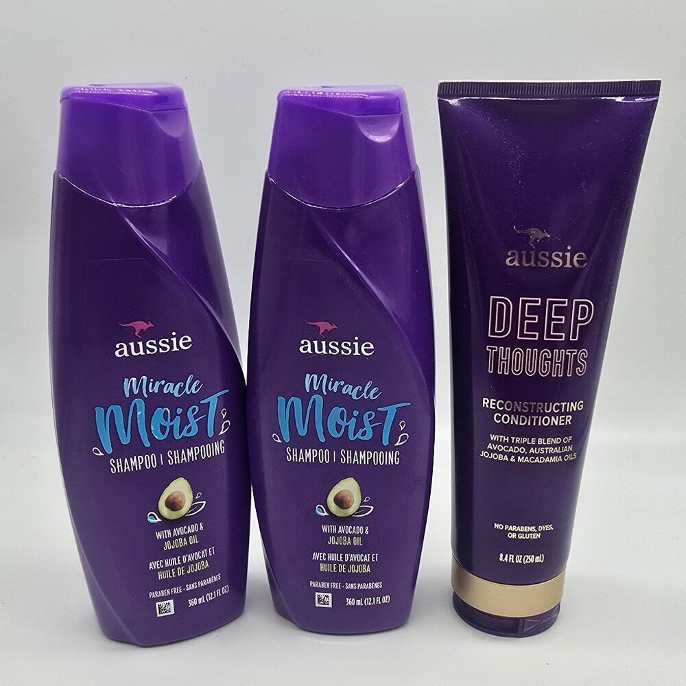Aussie Miracle Moist Shampoo Deep Thoughts Reconstructing Conditioner